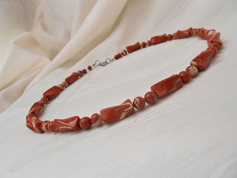 Pánský náhrdelník Jaspis červený náhrdelník korálky pánský červený jaspis minerály pro muže 