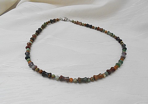 Pánský náhrdelník Jaspis špulky náhrdelník pánský jaspis barevný minerály pro muže 