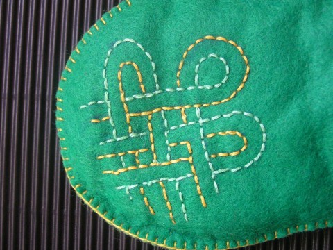 Měkoučká maska na spaní-orientální dárek zelená orient filc maska na spaní 