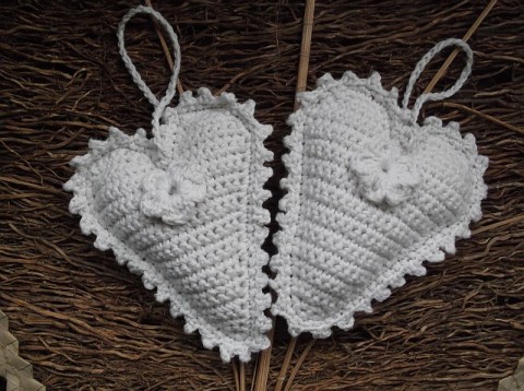 Návod na háč. srdíčko 13x11 cm srdce srdíčko háčkování háčkované návody návod ruční príce srdáčka 