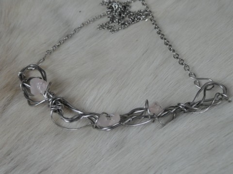 růženínové spylnutí náhrdelník drát řetízek růžový chirurgická nerez ocel růženín jemný masivní 
