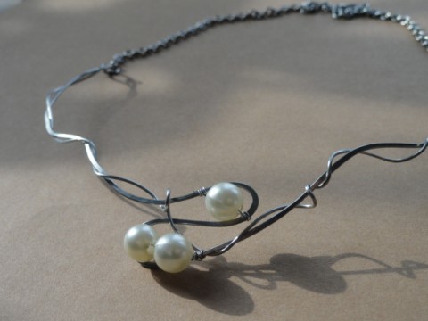 perla s perlami náhrdelník korálky drát perleť řetízek chirurgická nerez ocel perla voskované skleněné 