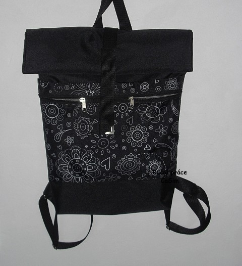 Rolovací batoh batoh černý voděodolný nepromokavý rolovací kočárkovina 