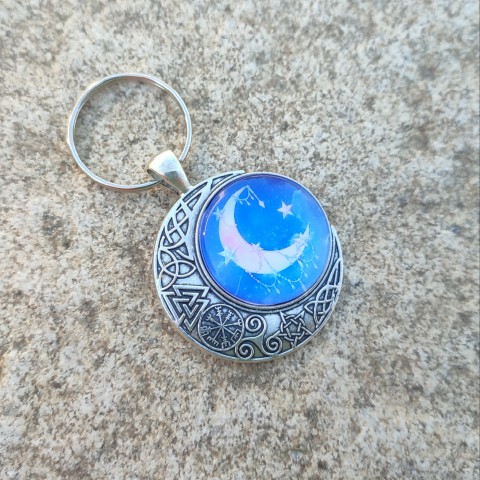 Přívěsek měsíc #3 přívěsek modrá klíče měsíček klíčenka noc hvězdička moon 