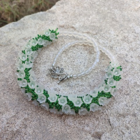 Sněženky náhrdelník zelená sníh bílá šité šitý originál masivní ledový sněženky frost pro zvláštní příležitost 