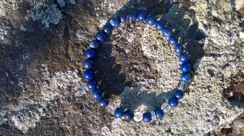 náramek: lapis lazuli + křišťál náramek lapis lazuli křišťál mod 