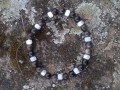 náramek: obsidián + perleť