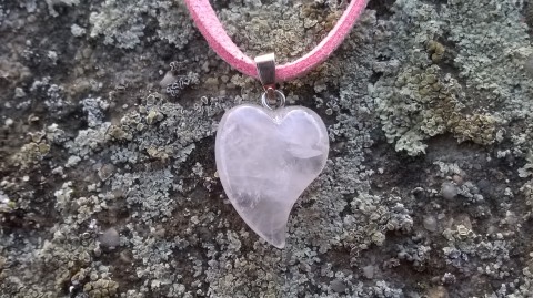 náhrdelník: srdce - růženín náhrdelník minerál srdce srdíčko 