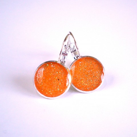 Oranžové náušnice z pryskyřice náušnice křišťálová pryskyřice klapky klasické zapínání 