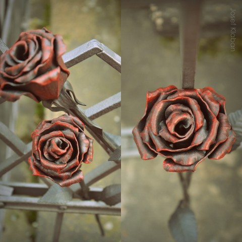 Kovaná růže RUDÁ květina květiny růže květ rostliny valentýn rostlina rudá kvítko bodlák pro ženu pro dívku 