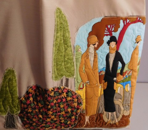 Lehoučká nákupka - v parku taška bavlna nákup béžová autorská originál dámy polyester nepřehlédnutelná jediná patchwork-quilting 