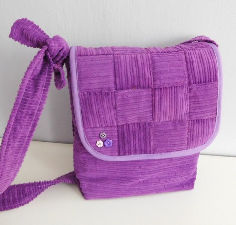 Fuchsiová - manšestrová kabelka kabelka originální patchwork bavlna autorská fuchsiová manšestr nepřehlédnutelná jediná neopakovatelná 