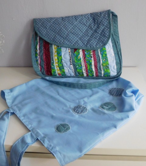 Neopakovatelná souprava kabelka taška bavlna barevná souprava autorská nepřehlédnutelná jediná neopakovatelná patchwork-quiltig 