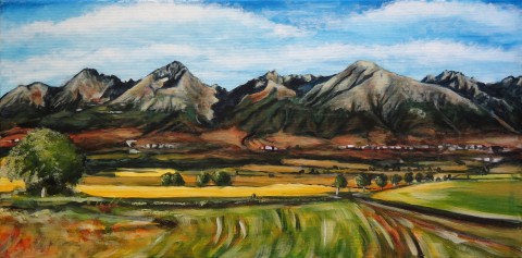 Tatry panoráma II. obraz hory plátno maľba tatry 