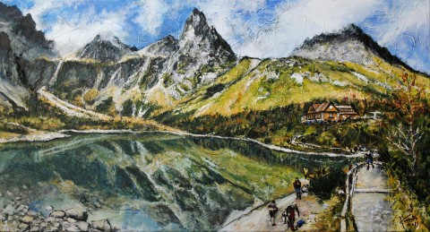 Brnčalka obraz moderní krajina hory plátno maľba tatry slovensko 