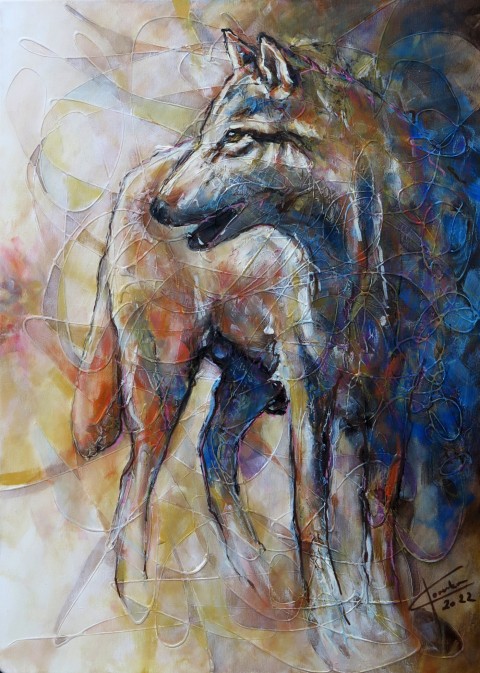 Vlčí píseň obraz malba vlk umělecký umění expresionismus tatry exprese umnění dílo expresivní 