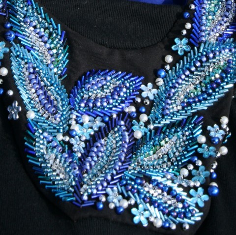 Šaty/Tunika na horké léto! SLEVA!!! šperk korálky modrá tunika šaty léto výšivka luxusní společenské královská 