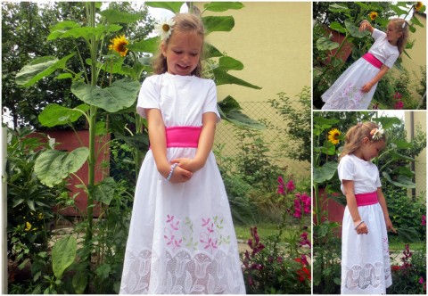 Na horké léto ...4-7 malba holčička holčičí letní maxi romantika sukně léto krajka originál 