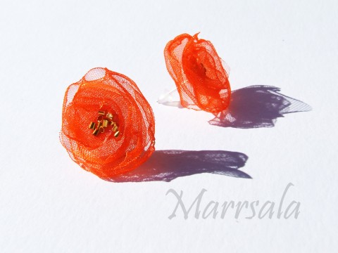 Oranžovky okvětky ázušnice květina organza západ s 