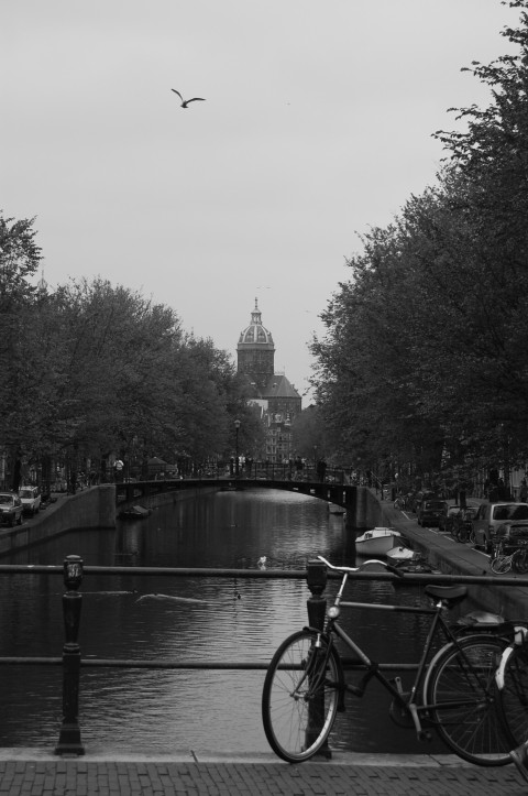 on the bridge fotografie černobílá 