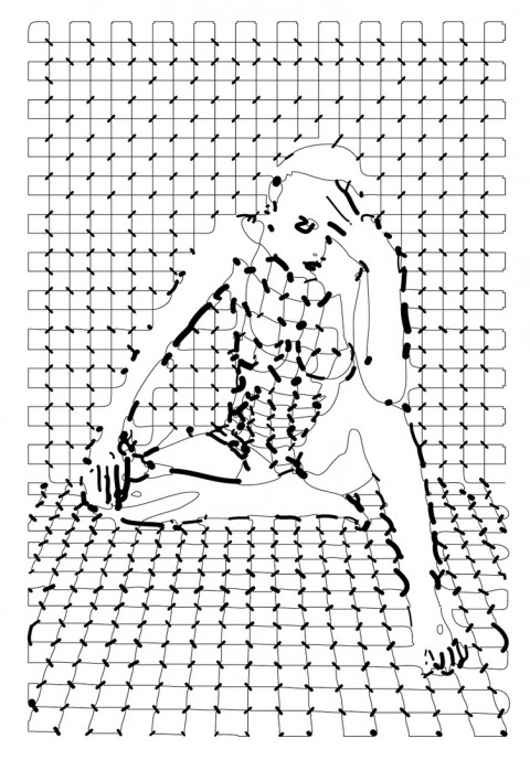 Šachistka_018 žena nohy model popart punčochy deko erotika vektor 