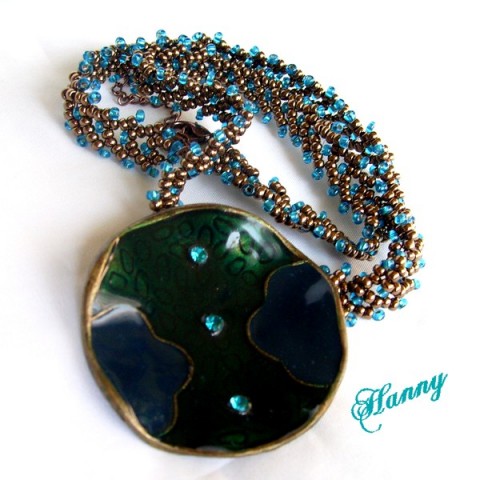 Náhrdelník - Charming pendant náhrdelník přívěsek vintage beadweaving beadwork hannybeads starobylé 