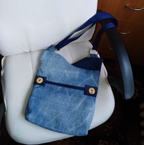 Riflová taška s hodinami kabelka dárek taška dáreček praktická pro maminku pro babičku pro volný čas 