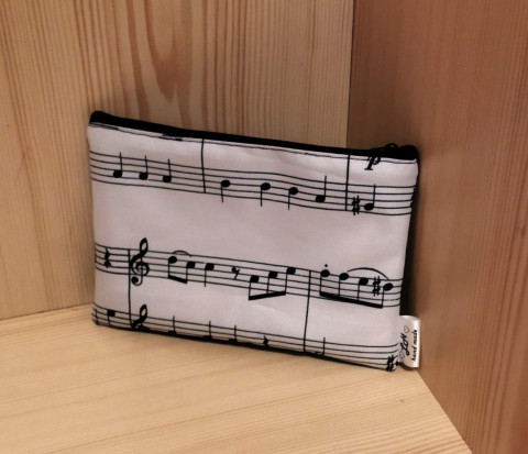 Taštička-kapsička-noty dárek dáreček taštička kapsička pouzdro praktická kosmetická taška pro maminku pro babičku pro volný čas taštička na cokoliv 