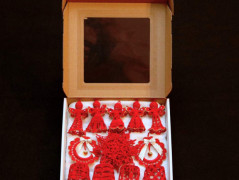 Kosm. taška č.3-modrošedá kostka