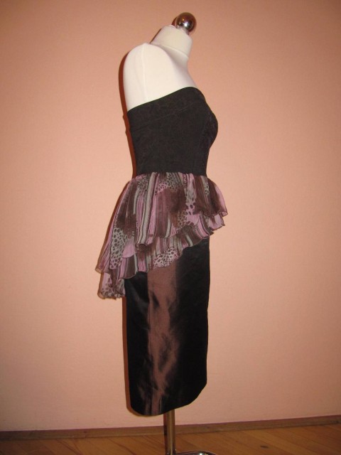 hedvábné šaty šaty hedvábí koktejlky peplum korzetové úzká sukně 