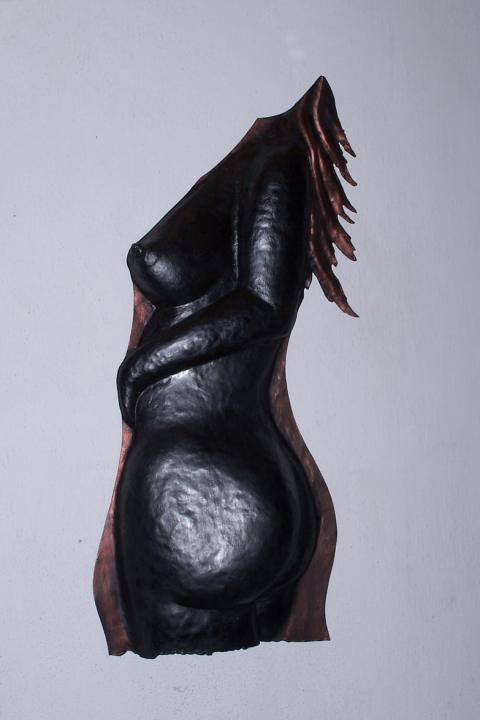 Černá madona doplněk kovaný plastika umělecké 