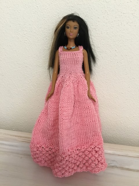 Barbie - šaty panenka růžová bavlna pletené šaty šatičky barbie 