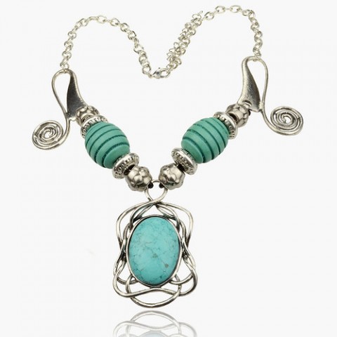 Kouzlo tyrkysové - náhrdelník náhrdelník výrazný tyrkenit luxusní náhrdelník 