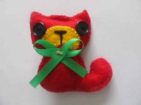 velká červená kočička:) kočka zvíře příroda brož ozdoba  