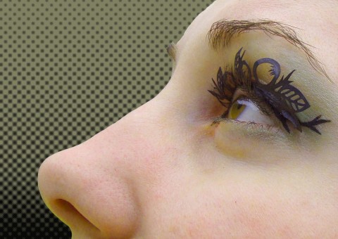 -eyelashes designME jablicka- papír oko doplněk moderní oči svatba černé ozdoba ples párty jablka řasy nalepovací 