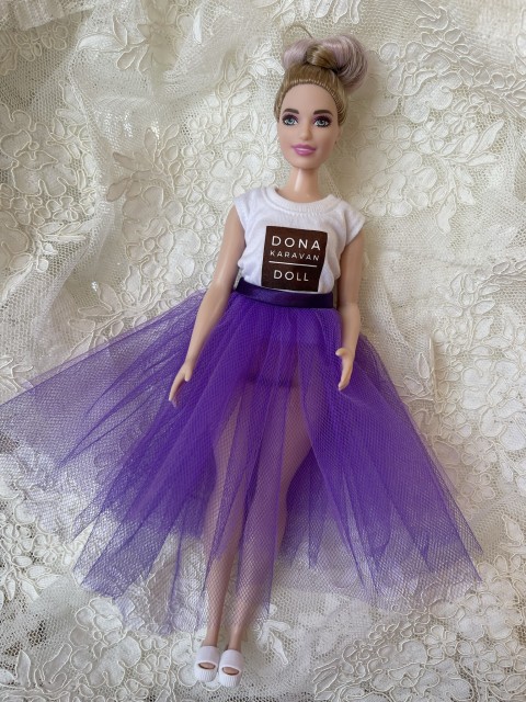Sukně pro Barbie baculku fialová tyl tutu barbie oblečky pro panenky sukne tutu baletni sukne 