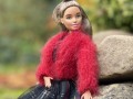 Krátký Cardigan pro Barbie Červená