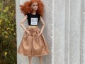 Hedvábná sukně pro Barbie oranžová