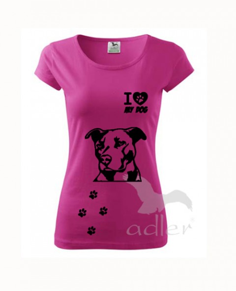 I love my dog - pitbul pes triko tričko 