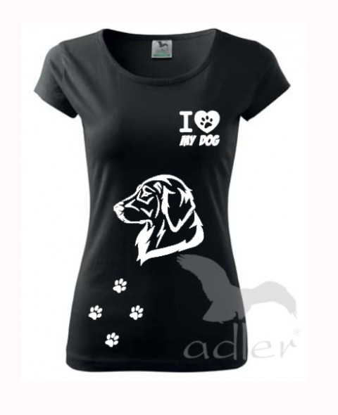 I love my dog - flat coated r. pes triko tričko 