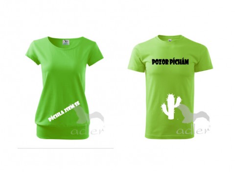Kaktus triko dítě tričko duo pár těhotenské partnerství bříško těhotenství břicho 