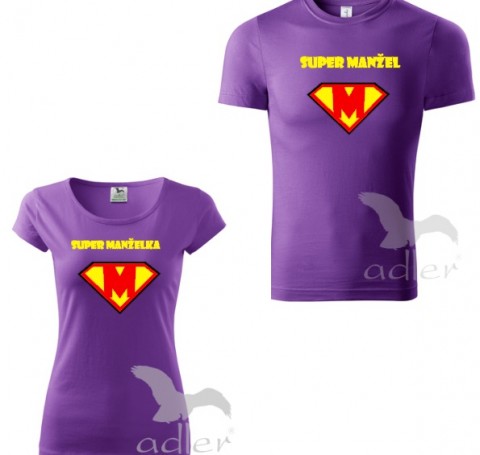 Partnerská trika- Super manželé triko dítě tričko duo pár těhotenské partnerství bříško těhotenství břicho 