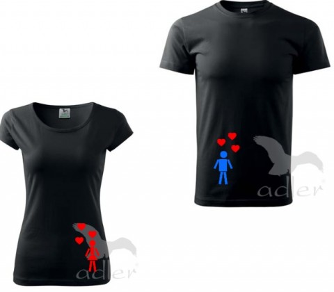 Partnerská trika- Panáčci I. triko dítě tričko duo pár těhotenské partnerství bříško těhotenství břicho 