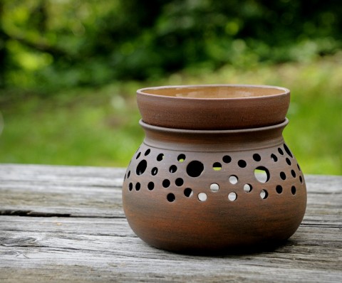 Aromalampa originální aromaterapie růže aromalampa keramická handmade 