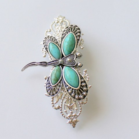 Luxusní vážka - spona šperk sponka korálky motýl elegantní dámská luxusní filigrán francouzská do vlasů mosazná exkluzivní exclusivní luxusní sponka do vlasů sponka do vlasů 