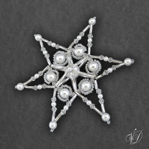 Vánoční korálková hvězda - KO270 ozdoby vánoce vánoční hvězda ozdoba hvězdy star korálková korálkové stromeček hvězdička vločka hvězdičky vločky ozdobička z korálků 