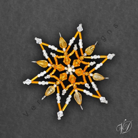 Vánoční korálková hvězda - KO320 ozdoby vánoce vánoční hvězda ozdoba hvězdy star korálková korálkové stromeček hvězdička vločka hvězdičky vločky ozdobička z korálků 