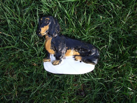 cedulka-hladkosrstý jezevčík+nápis pes keramika jezevčík 