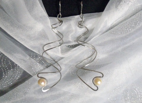 Spirály-Perla kov drát osteofix minerály kameny polodrahokamy chirurgická ocel říční perly tepaný šperk 