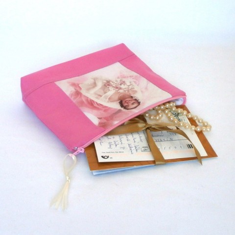 Kapsička NOSTALGIA XL. kabelka dárek růžová dáreček svatba svatební šminky peníze ozdobná nevěsta do kabelky závoj inggrid 